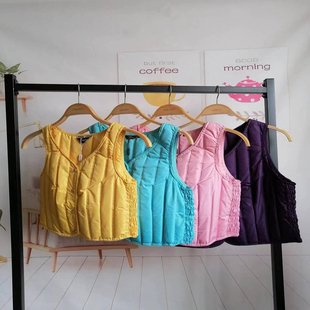 百搭内胆 羽绒背心马夹贴身无袖 秋冬女士羽绒马甲女轻薄修身 短款