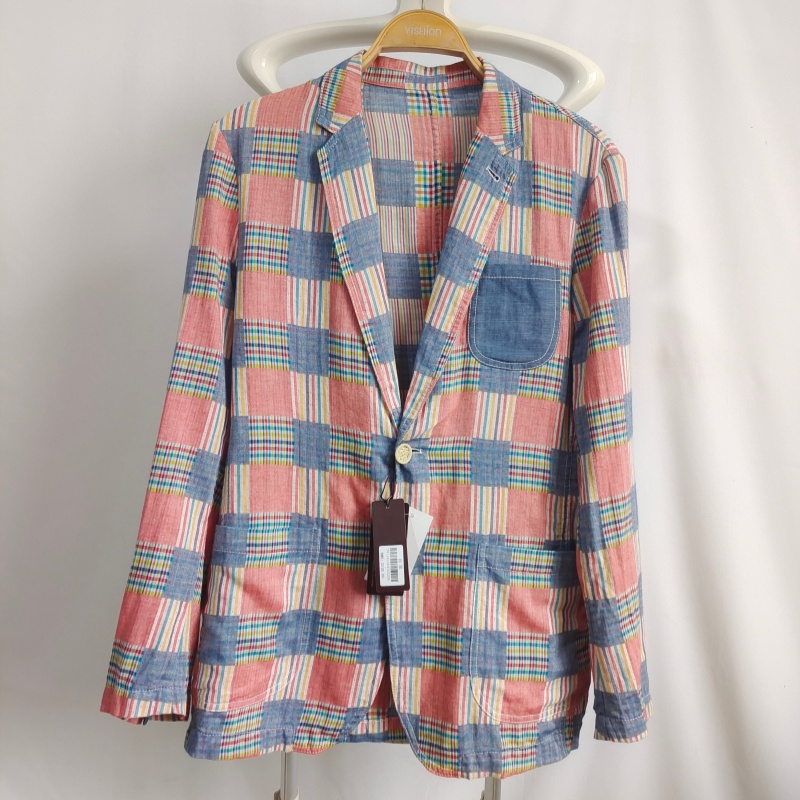 格子秋季粉色美式休闲复古男士