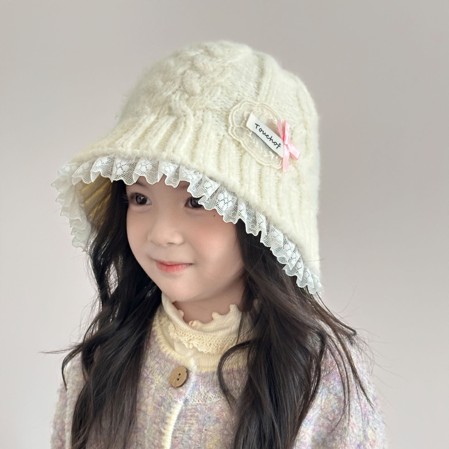 洋气水桶女孩帽子公主女帽2025新款可爱保暖秋冬女童宝儿童渔夫帽
