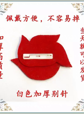 长沙红色胜利花加厚别针学生开学佩戴抗战纪念红色文化活动黑龙江
