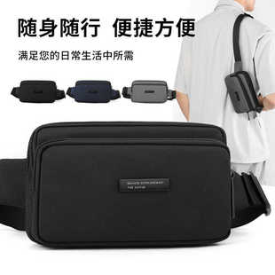 新款休闲小挎包男多功能手机包户外运动腰包潮牌胸包多格层斜挎包