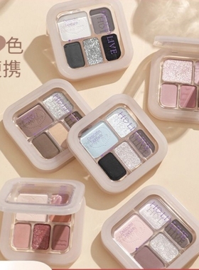 HOLD LIVE云纱点眸五色眼影盘蓝黑色珠光小眼影便携新手日常盘女
