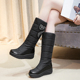 女士靴子百搭棉鞋 雪地靴厚底中筒靴加绒圆头保暖女靴冬款 厚绒大码
