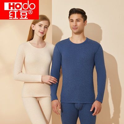 红豆绒保暖套装表层磨毛里层起绒