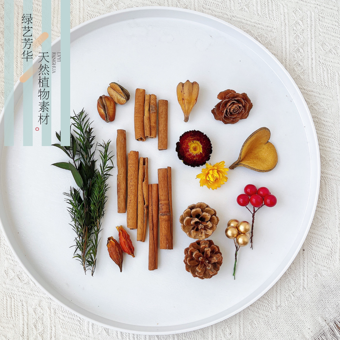 松果木片树叶干花干果组合套装幼儿园手工装饰小摆件复古拍摄道具