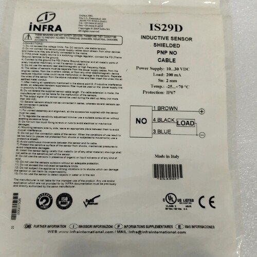 寻《《DATALOGIC 接近开关 IS29D(IS-65-G1-