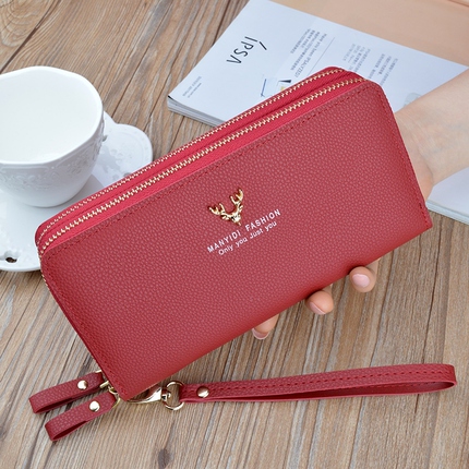 Women's Wallet, Long Style, 2023 New Model, Large Capacity, Double-Layer Zipper Clutch, Can Hold a Phone, Small Bag, Handbag