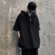 潮流宽松外套 上衣韩版 黑色卫衣男连帽春秋款 ins潮牌港风百搭半袖