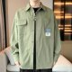 春秋季 美式 复古绿色衬衣潮牌休闲男款 工装 寸衫 男长袖 秋装 外套 衬衫