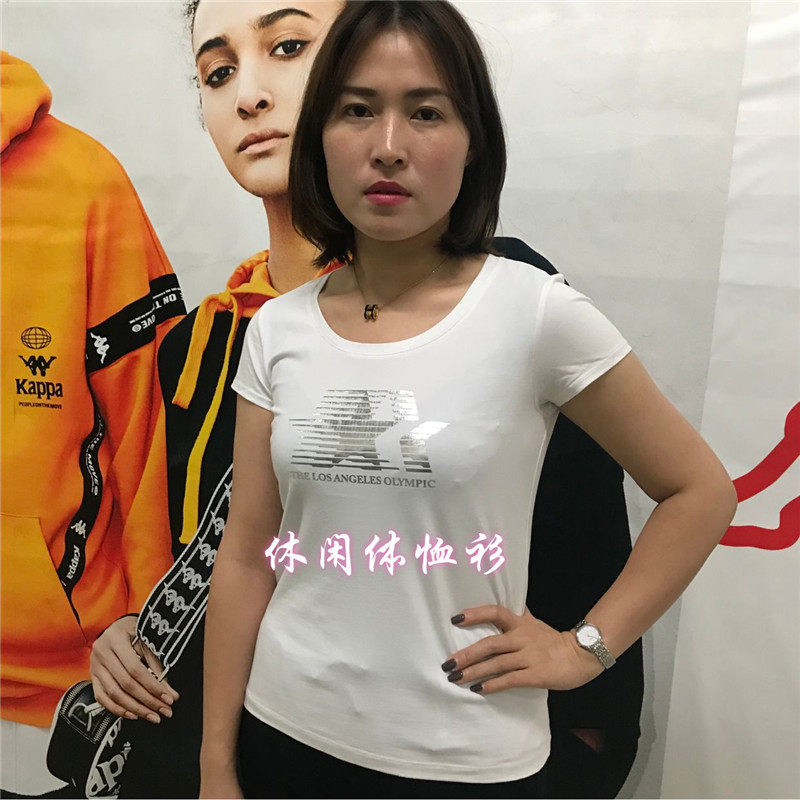 卡帕kappa 女式 时尚休闲透气弹性短袖吸湿排汗圆领t恤k0622td65