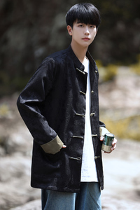 2024秋冬风男装提花中式大码唐装汉服夹克外套C229/Y764/P100图片