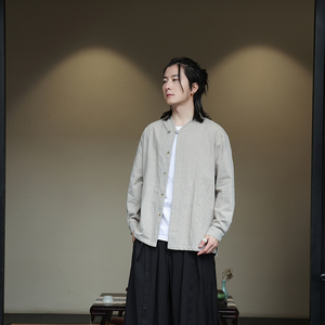 2024春夏风男装棉麻亚麻唐装汉服长袖衬衫衬衣C229-Y1007-P70图片