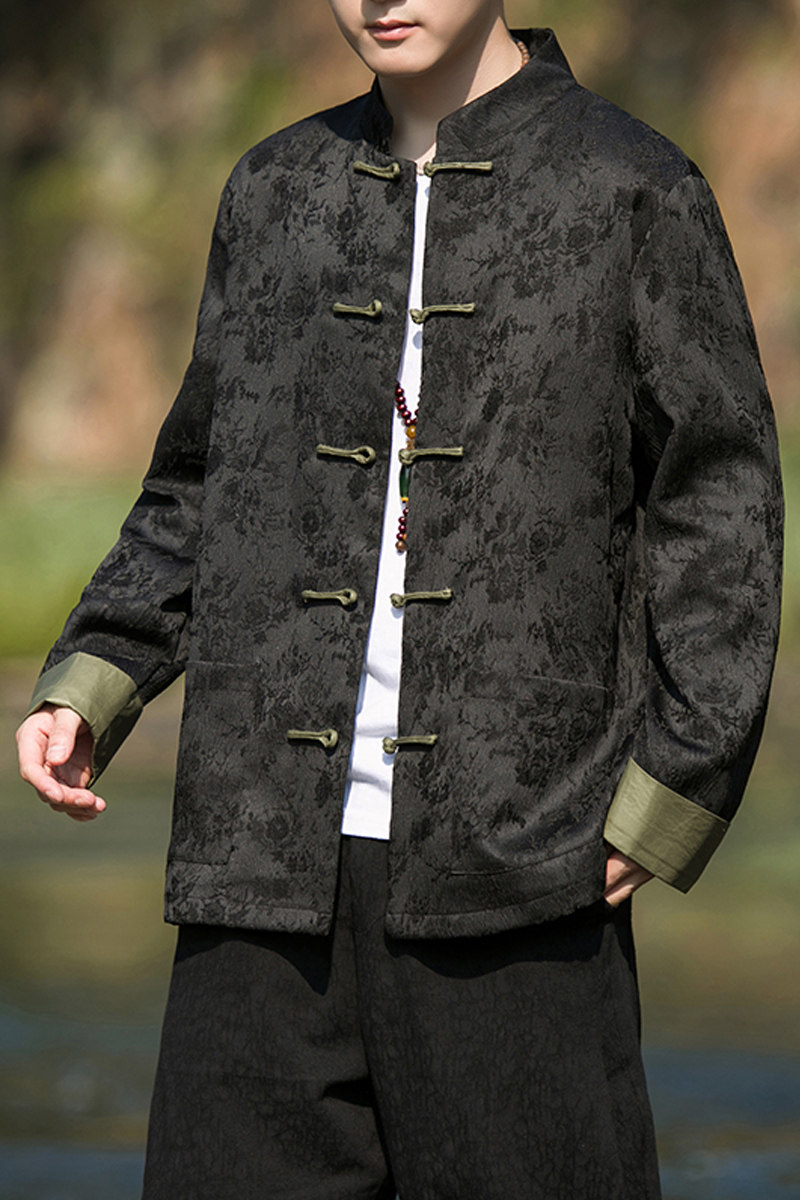 2024秋冬风男装暗纹提花中式唐装汉服夹克外套C229/Y764/P100,男装夹克,电商C229-1