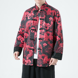 2024秋冬风男装鹿皮绒夹克唐装汉服外套大码C229/Y715/P105，男装民族服装，电商C229-1