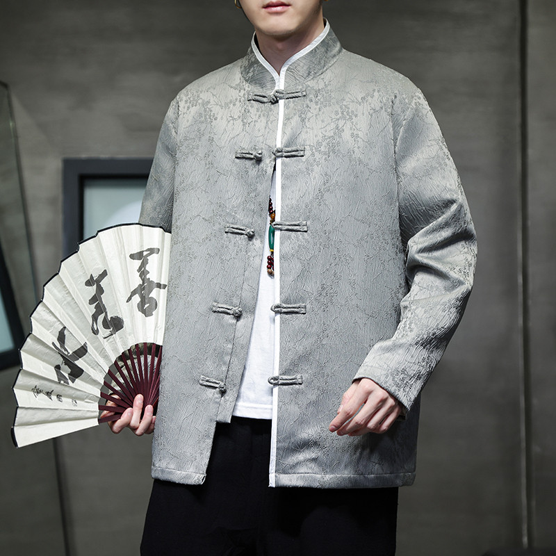2024春夏风男装提花冰丝盘扣唐装汉服夹克外套C229-Y992-P100,男装夹克,电商C229-1