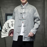 2024春夏风男装提花冰丝盘扣唐装汉服夹克外套C229-Y992-P100，男装夹克，电商C229-1