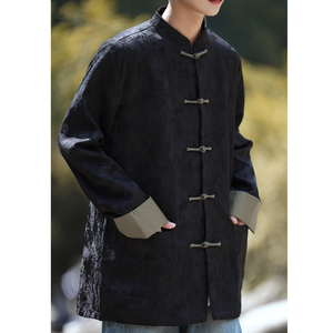 2024秋冬风男装提花盘扣中式唐装汉服夹克外套C229/Y764/P100图片