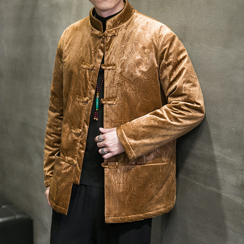 2024冬风男装夹棉盘扣中式唐装汉服棉衣棉袄C229-MY801-P150,男装棉衣,电商C229-1