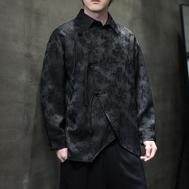2024春夏新款风男装提花唐装汉服长袖衬衫衬衣C229-Y1012-P80,男装衬衫,电商C229-1