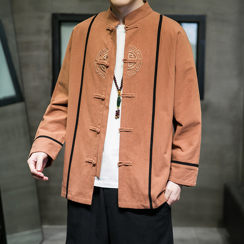 2024春夏风男装棉麻亚麻刺绣唐装汉服夹克外套C229/Y649/P80,男装夹克,电商C229-1