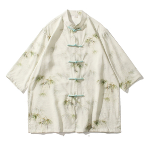 2024夏风男装竹子冰丝唐装汉服短袖五分袖T恤C229-Y1003-P70图片