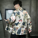 2024春夏风男装印花唐装复古盘扣汉服夹克外套C229/Y734/P90，男装夹克，电商C229-1