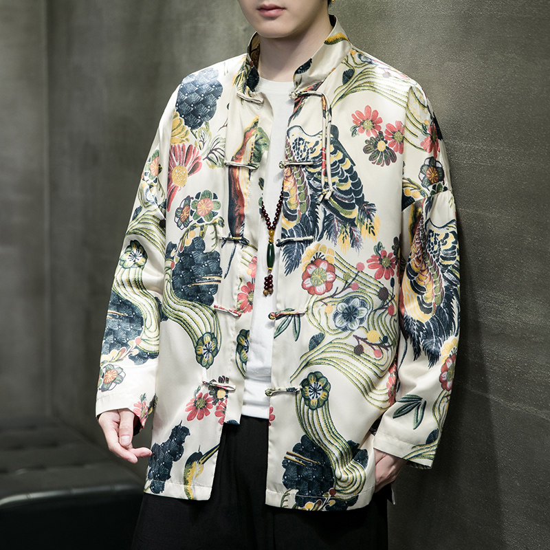 2024春夏风男装印花唐装复古盘扣汉服夹克外套C229/Y734/P90,男装夹克,电商C229-1