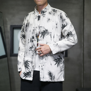 2024秋冬风男装印花盘扣中式唐装汉服夹克外套C229/Y787/P95图片