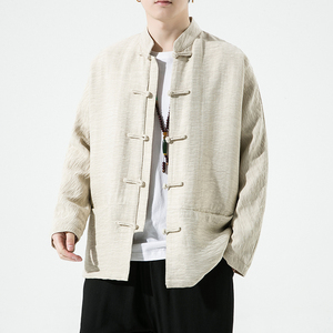 2024春夏风男装棉麻亚麻唐装汉服盘扣中式外套C229/Y731/P90图片