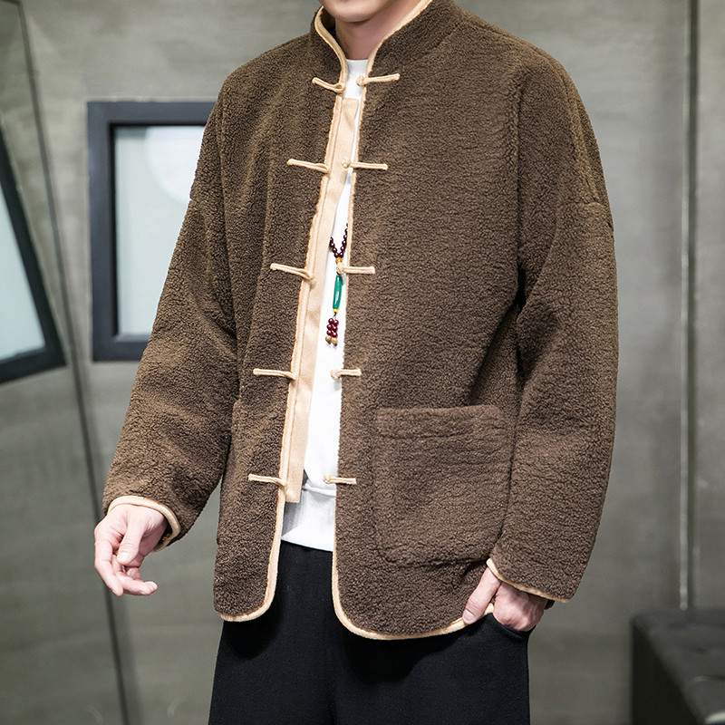 2024秋冬风男装羊羔毛刺绣中式唐装棉衣棉袄C229/Y804/P150,男装棉衣,电商C229-1
