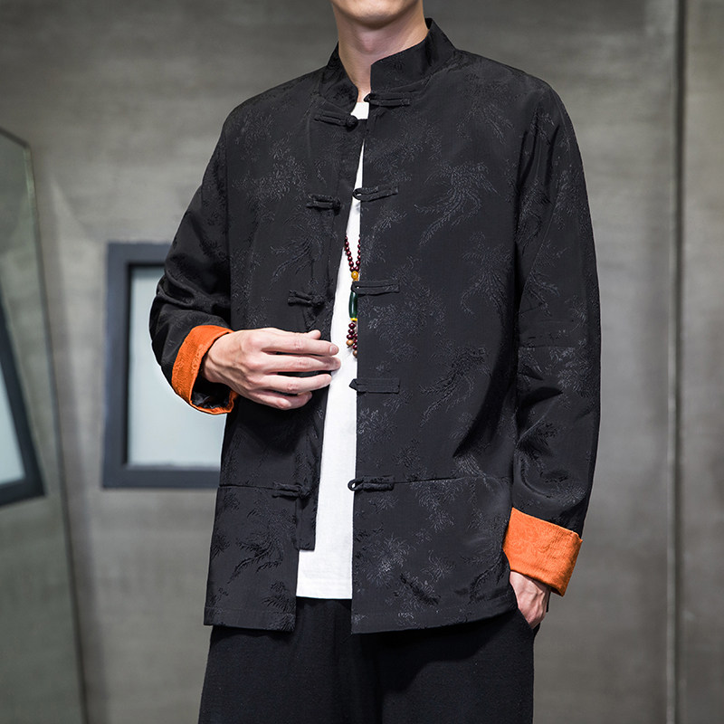 2024秋冬风男装冰丝复古中式唐装汉服夹克外套C229/Y772/P100,男装夹克,电商C229-1