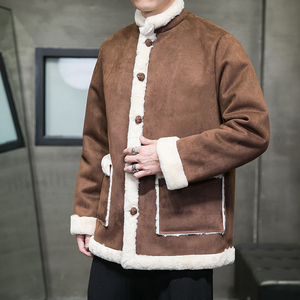2024秋冬风男装鹿皮绒兔毛唐装汉服棉衣棉袄C229/MY799/P155图片
