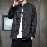 2024秋冬风男装冰丝盘扣立领唐装汉服上衣夹克C229/Y760/P100，男装夹克，电商C229-1