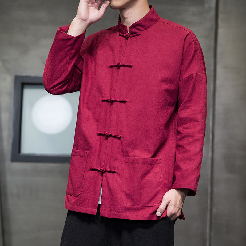 2024秋冬风男装盘扣复古中式唐装汉服夹克外套C229/Y775/P105,男装夹克,电商C229-1