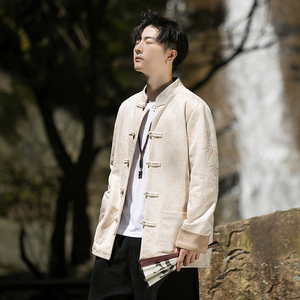 2024冬风男装鹿皮绒复古中式唐装汉服夹克外套C229/Y757/P105图片
