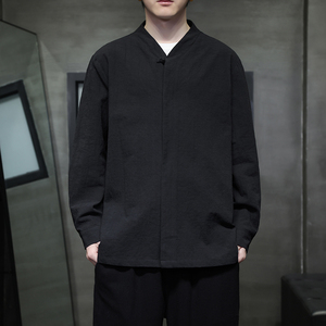 2024春夏风男装棉麻亚麻唐装汉服长袖衬衫衬衣C229-Y1007-P70图片