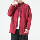 2024秋冬风男装棉麻亚麻撞色唐装汉服夹克外套C229/Y912/P80，男装夹克，电商C229-1