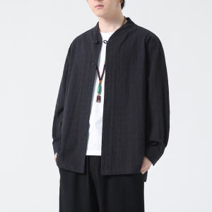 2024春夏风男装棉麻亚麻唐装汉服长袖衬衫衬衣C229-Y1007-P70图片
