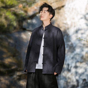 2024秋冬风男装中式棉麻亚麻唐装汉服夹克外套C229/Y730/P90图片