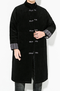 秋冬风男装盘扣长款日系唐装汉服棉衣棉袄棉服C229/MY48/P175图片