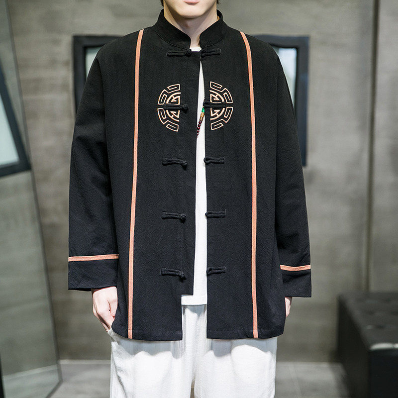 2024春夏风男装棉麻亚麻刺绣唐装汉服夹克外套C229/Y649/P80,男装夹克,电商C229-1