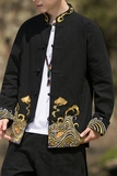 2024秋冬风男装复古中式盘扣唐装汉服夹克外套C229/Y63/P80，男装夹克，电商C229-1