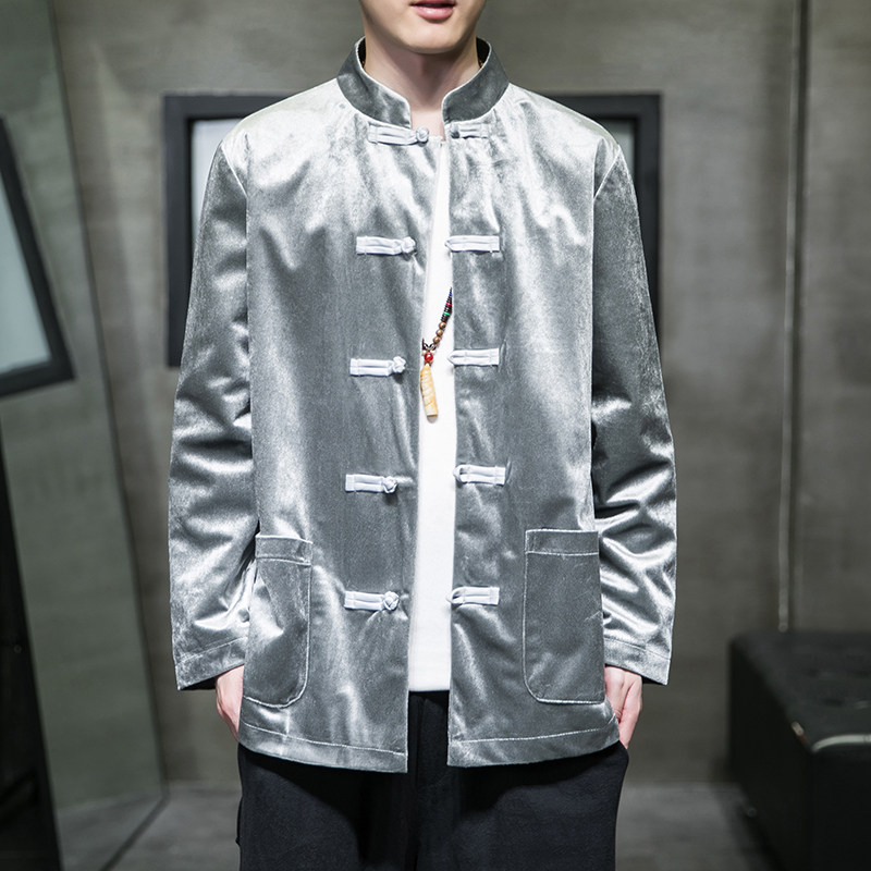 2024秋冬风男装丽丝绒复古唐装汉服夹克外套C229/Y918/P80图片