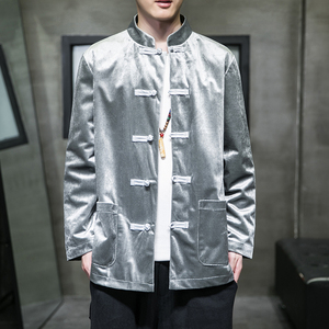 2024秋冬风男装丽丝绒复古唐装汉服夹克外套C229/Y918/P80图片