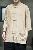 2023夏风男装唐装汉服短袖五分袖衬衫衬衣C229/Y973/P65，男装衬衫，电商C229-1