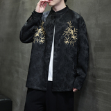 2024春夏风男装刺绣唐装中式汉服长袖衬衫衬衣C229-Y1011-P80，男装衬衫，电商C229-1