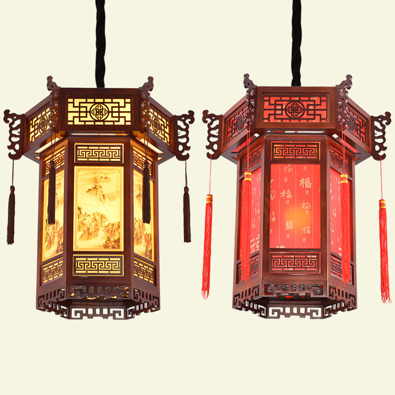 中式吊灯仿古实木宫灯宫廷古建筑客栈祠堂寺庙长廊亭子六角红灯笼,家装灯饰光源,酒店/宴会厅/餐饮吊灯,淘宝优惠券,粉丝福利购,淘宝优惠卷