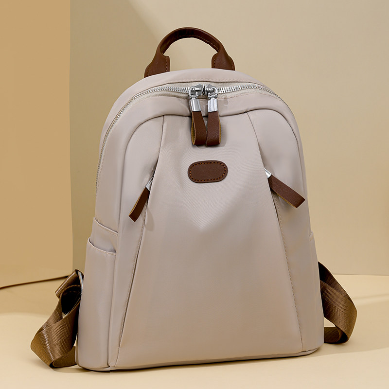 牛津布双肩包女2024新款轻便时尚百搭书包休闲旅行帆布女士小背包