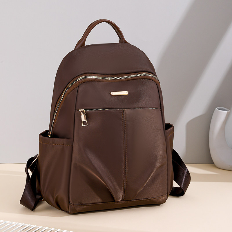 牛津布双肩包女2024新款潮大容量轻便防水背包百搭尼龙帆布旅行包