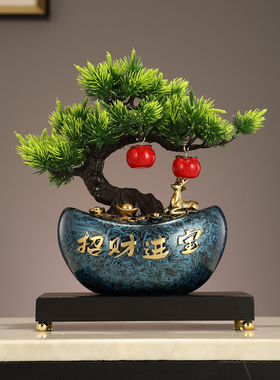 中式发财树元宝招财摆件礼品